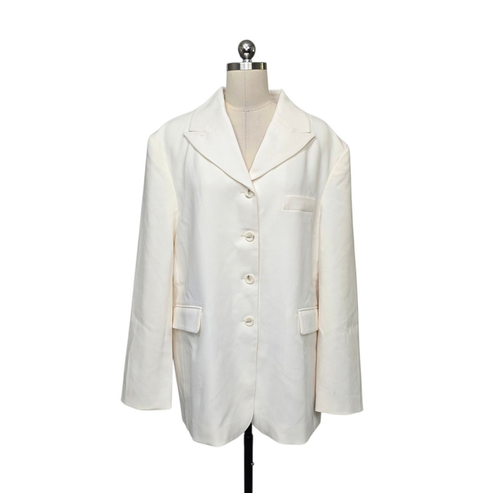 DISSH Cream Oversized Blazer Women US Size 10 Notched Lapel Jacket DQF02074CRE
